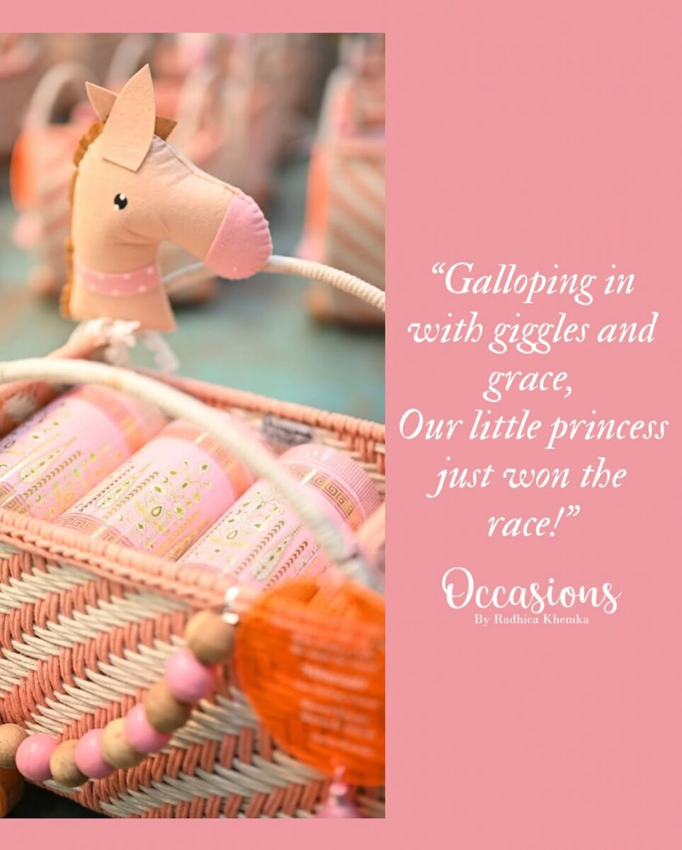 Rolling in with charm and detail! From handcrafted cradles to felt horse heads, pink-beige bead Gift